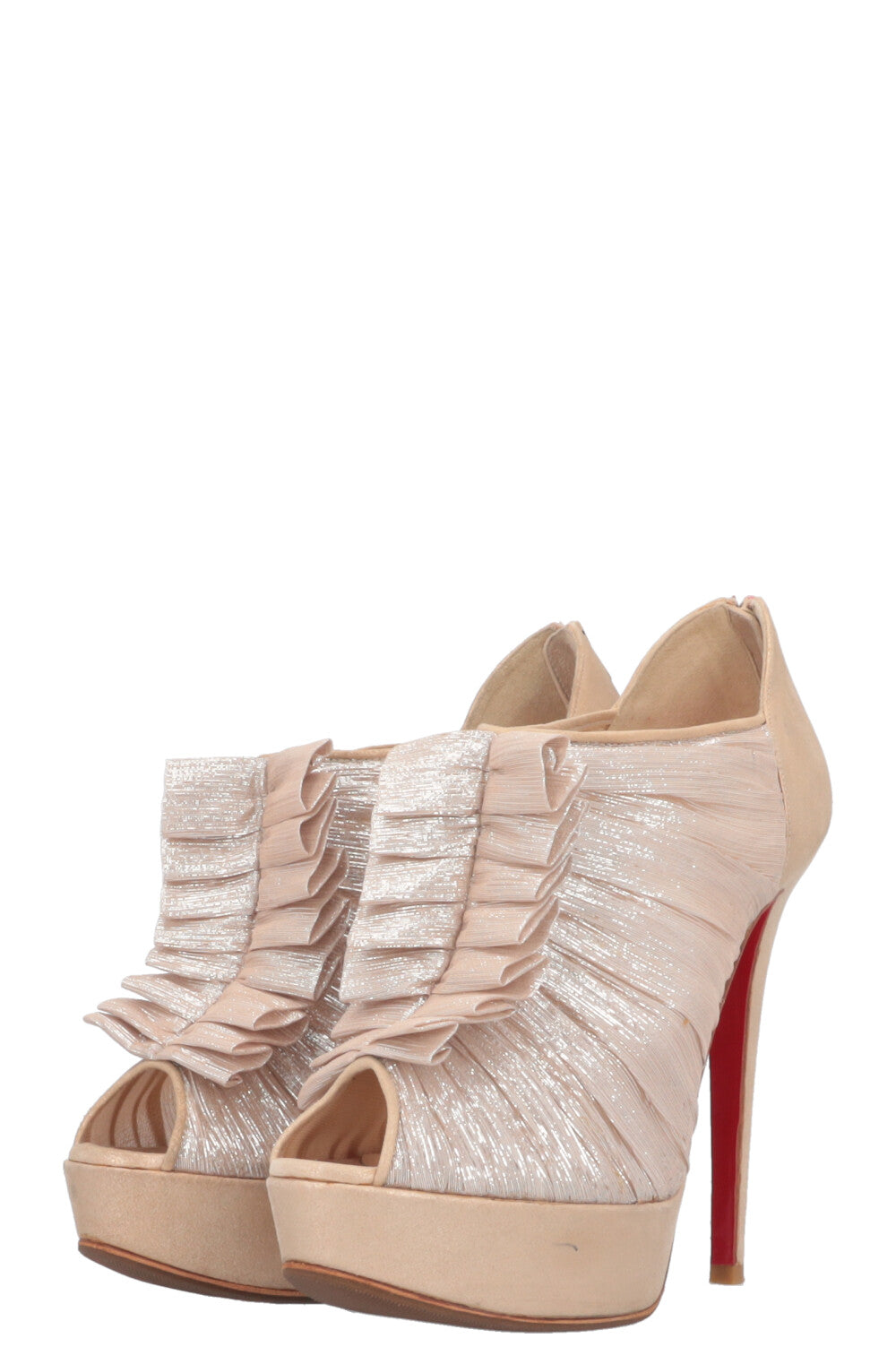 CHRISTIAN LOUBOUTIN Ruched Heels Lurex Gold