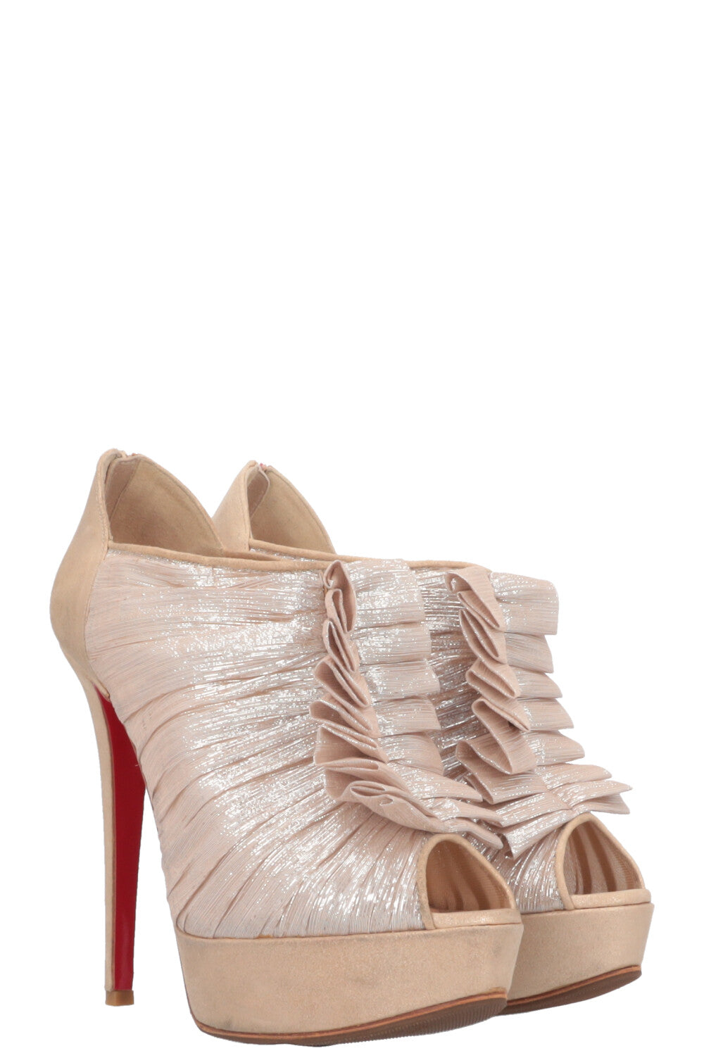 CHRISTIAN LOUBOUTIN Ruched Heels Lurex Gold