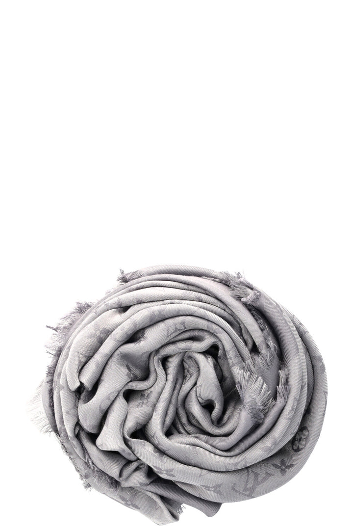 Écharpe à franges LOUIS VUITTON MNG Gris argenté