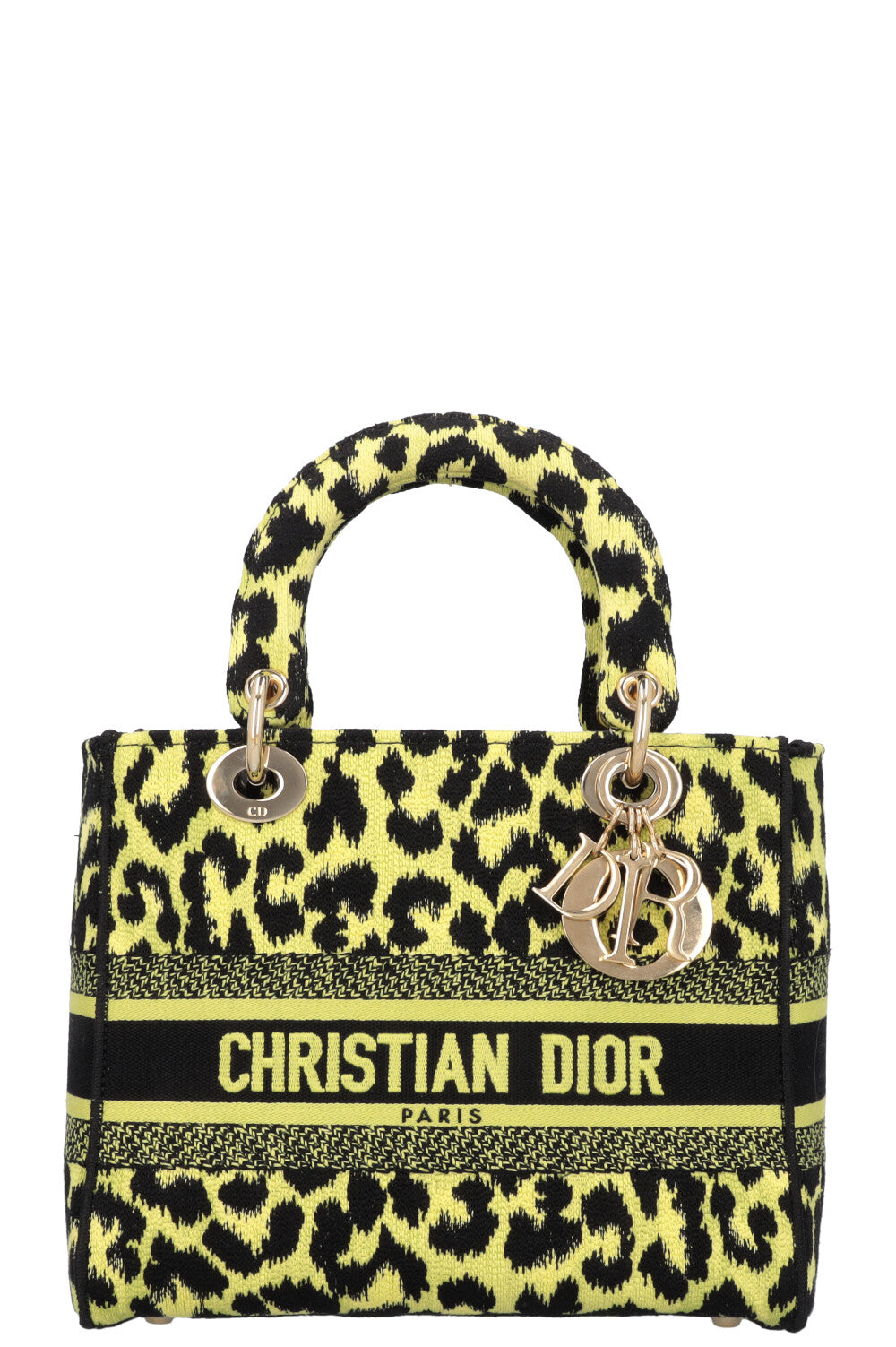 CHRISTIAN DIOR Mizza Lady D-Lite Medium Cheetah Black Green