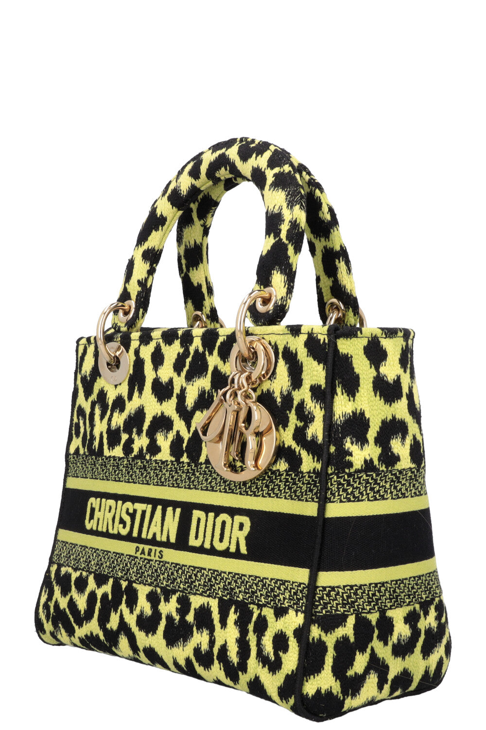 CHRISTIAN DIOR Mizza Lady D-Lite Medium Cheetah Black Green