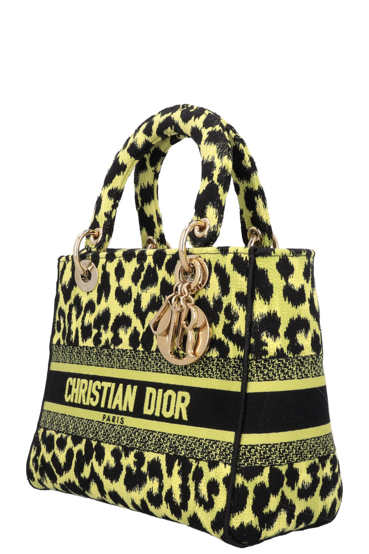 CHRISTIAN DIOR Mizza Lady D-Lite Medium Cheetah Black Green