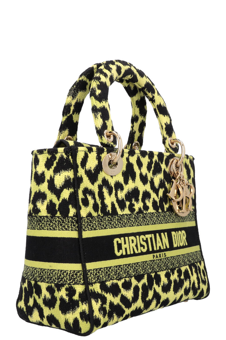 CHRISTIAN DIOR Mizza Lady D-Lite Medium Cheetah Black Green