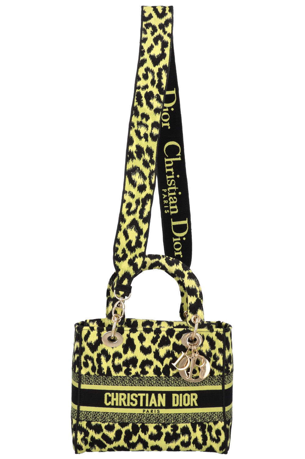 CHRISTIAN DIOR Mizza Lady D-Lite Medium Cheetah Black Green