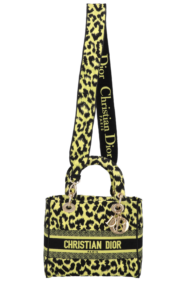 CHRISTIAN DIOR Mizza Lady D-Lite Medium Cheetah Black Green
