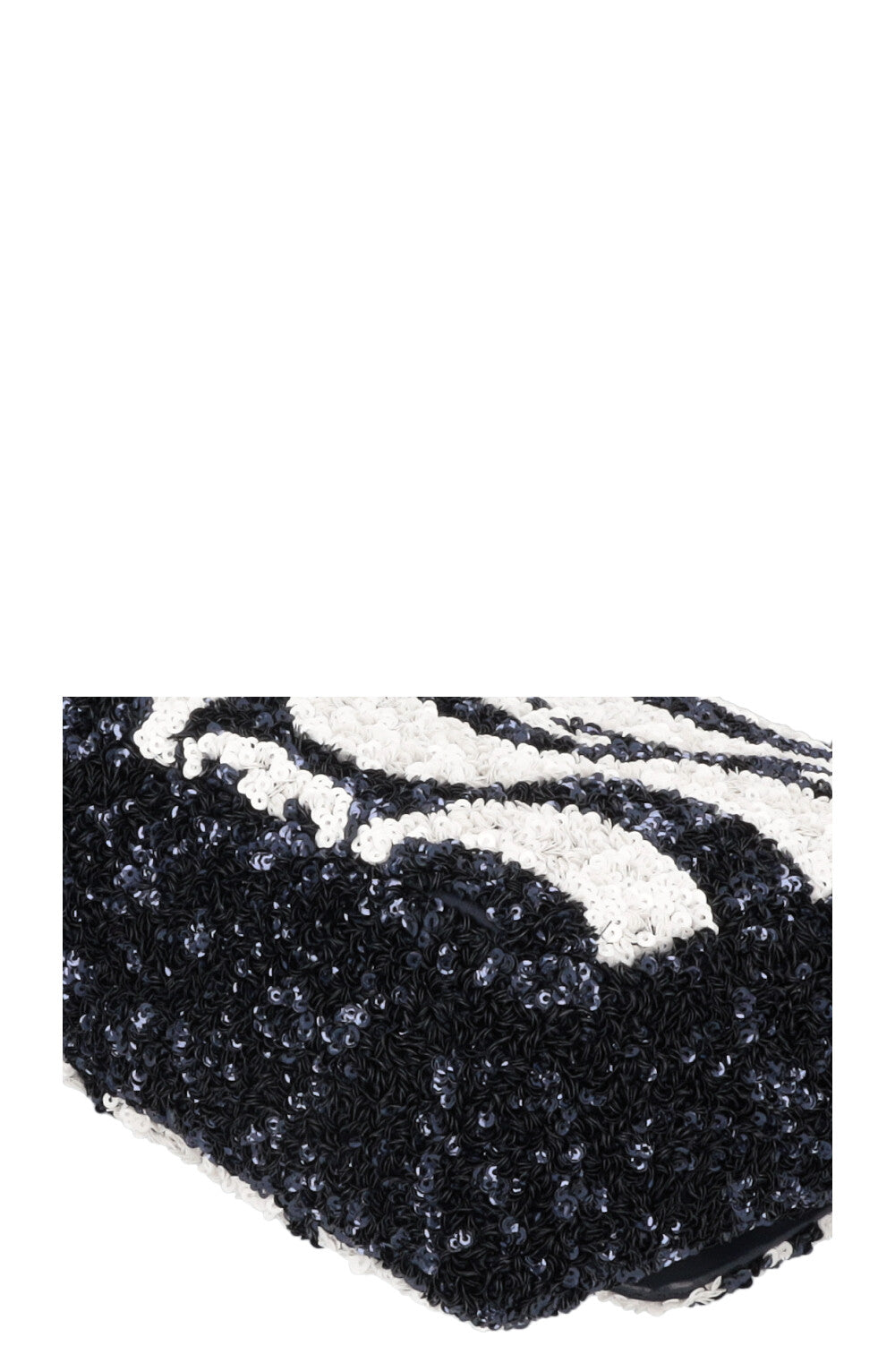 CHANEL Flap Bag Sequin Navy White