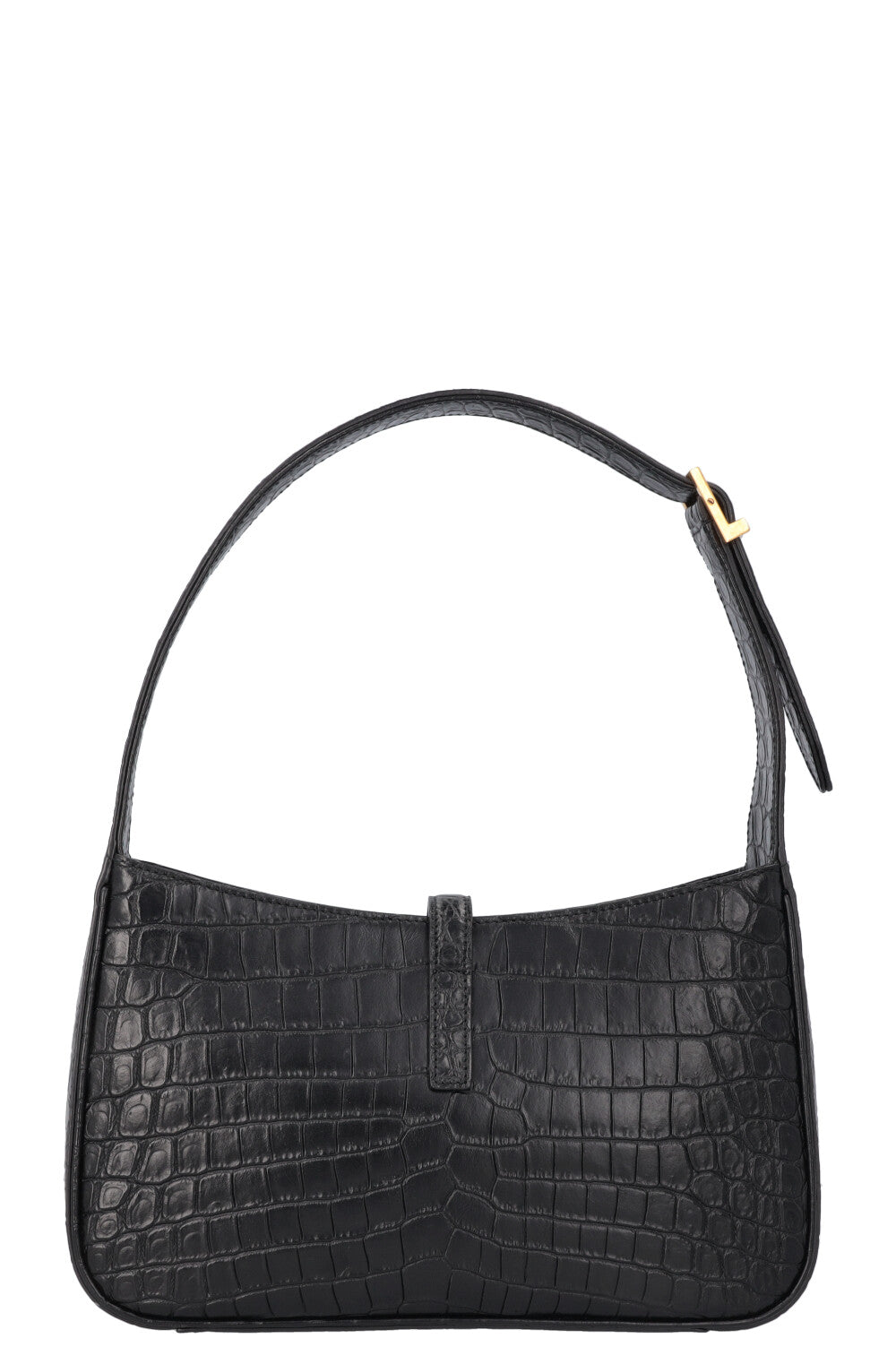 SAINT LAURENT Le 5 à 7 Croc Embossed Black