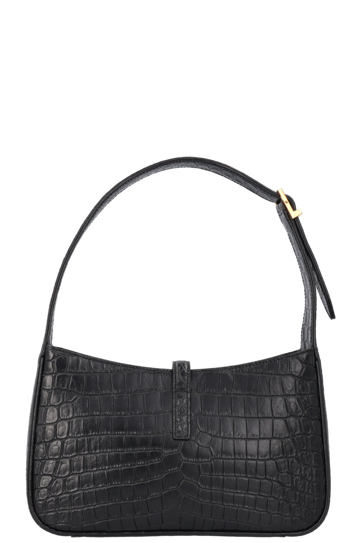 SAINT LAURENT Le 5 à 7 Croc Embossed Black