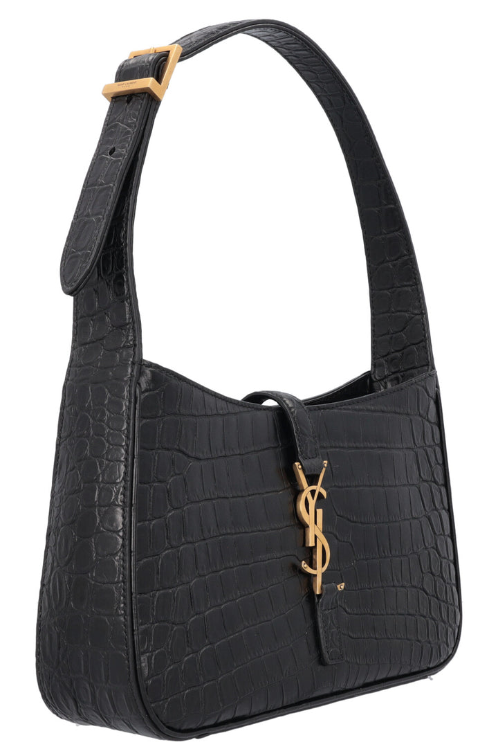 SAINT LAURENT Le 5 à 7 Croc Embossed Black