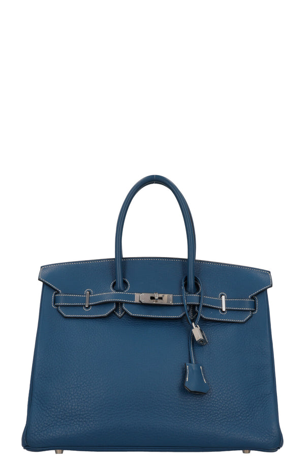 HERMÈS Birkin 35 Retourne Blue Fjord