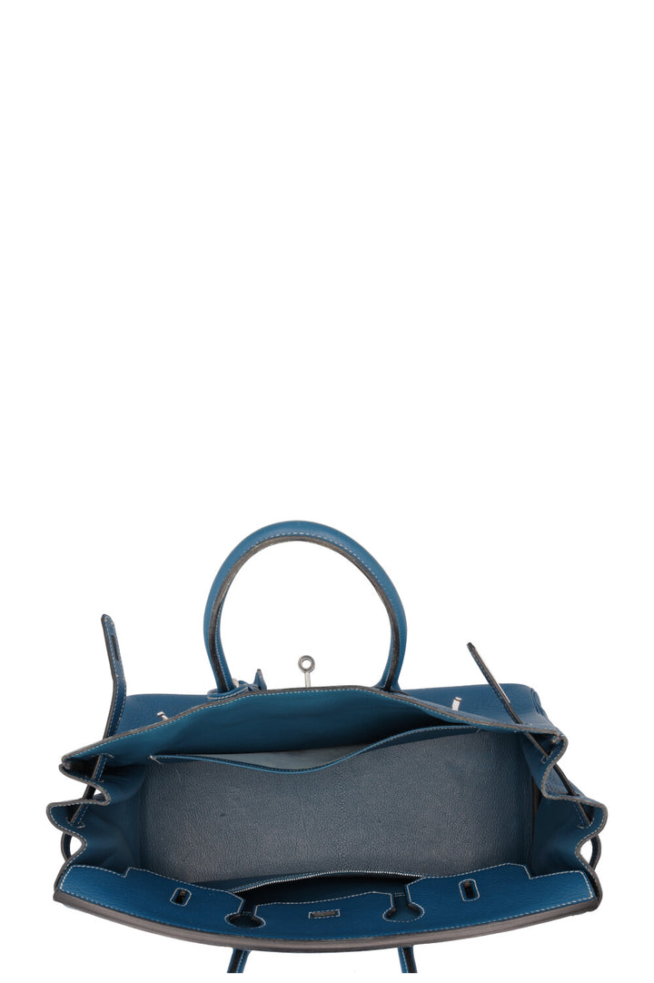 HERMÈS Birkin 35 Retourne Blue Fjord