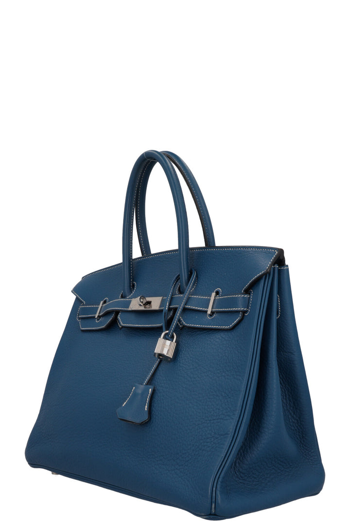 HERMÈS Birkin 35 Retourne Blue Fjord