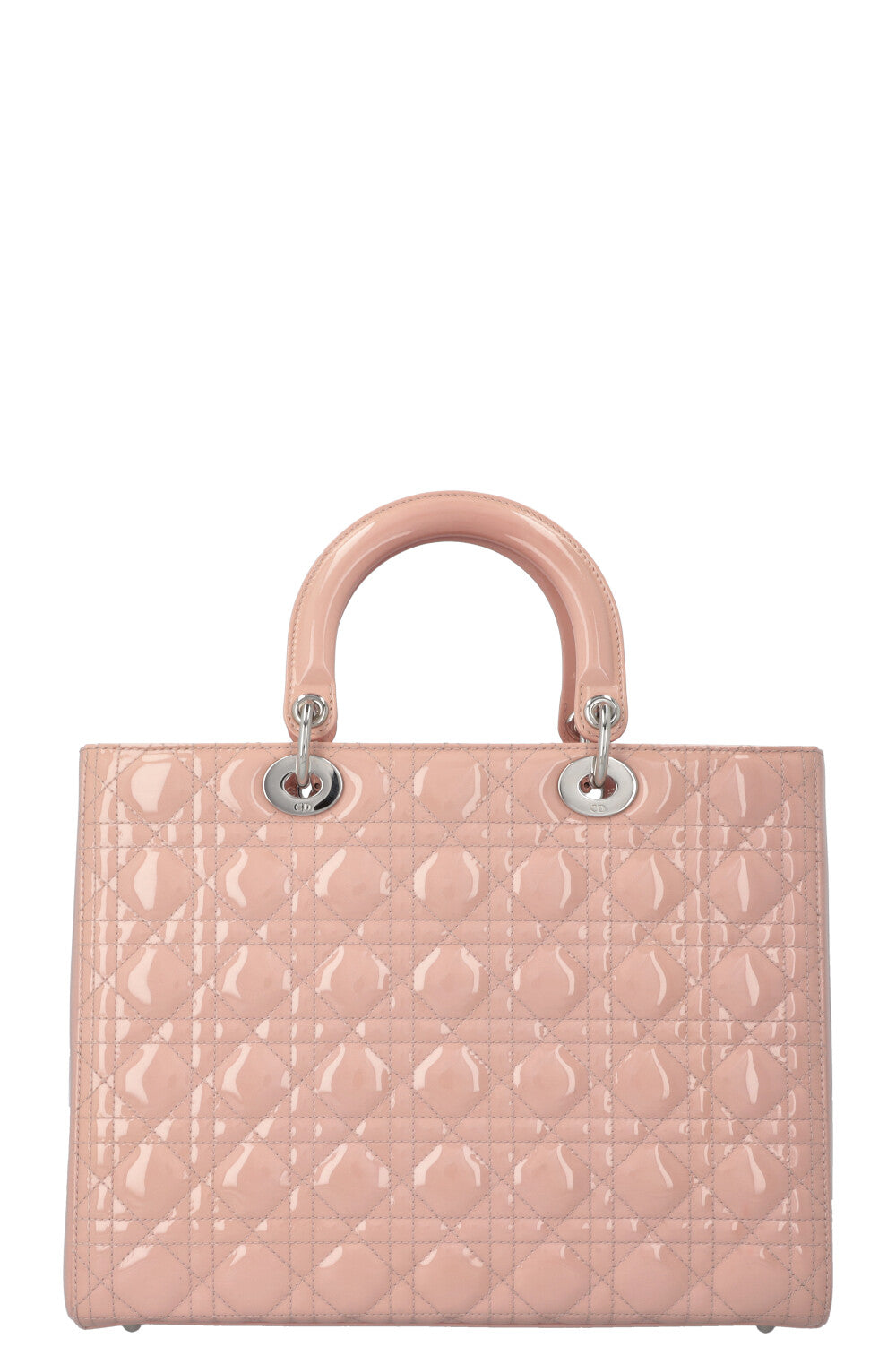 CHRISTIAN DIOR Large Lady Dior Patent Rosa