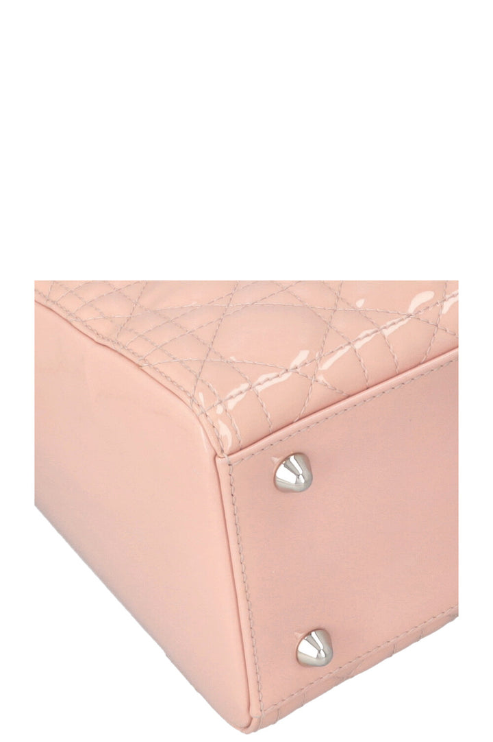 CHRISTIAN DIOR Large Lady Dior Patent Rosa