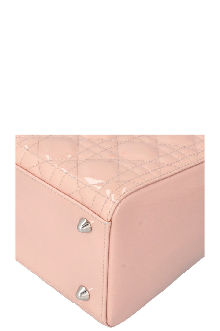 CHRISTIAN DIOR Large Lady Dior Patent Rosa