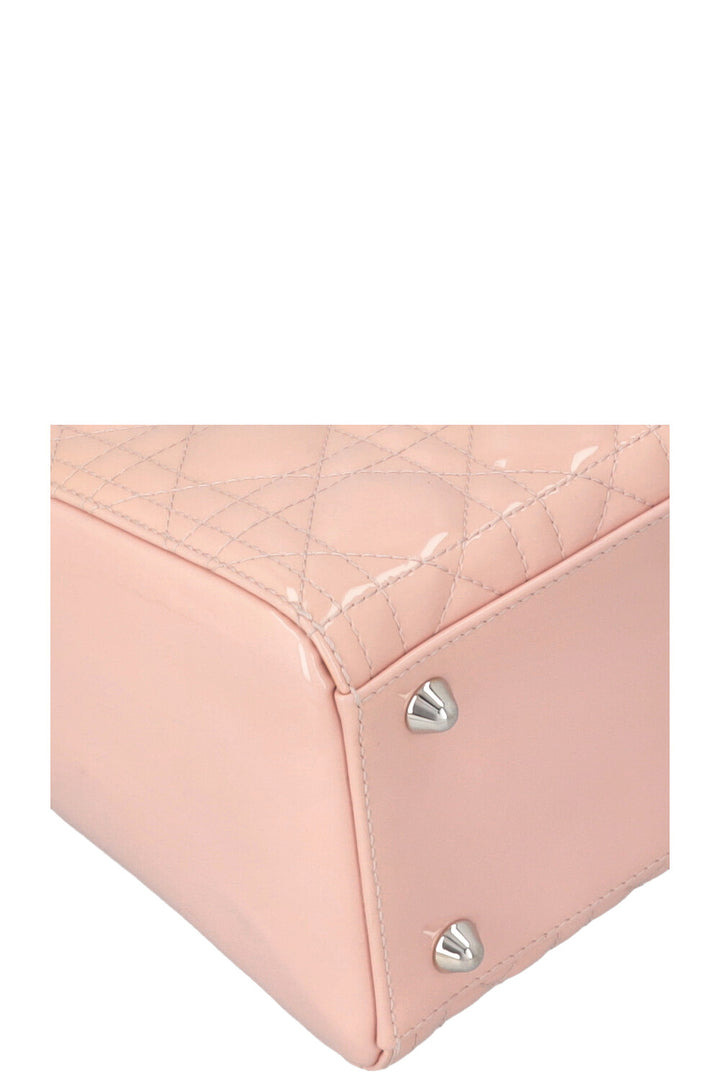 CHRISTIAN DIOR Large Lady Dior Patent Rosa