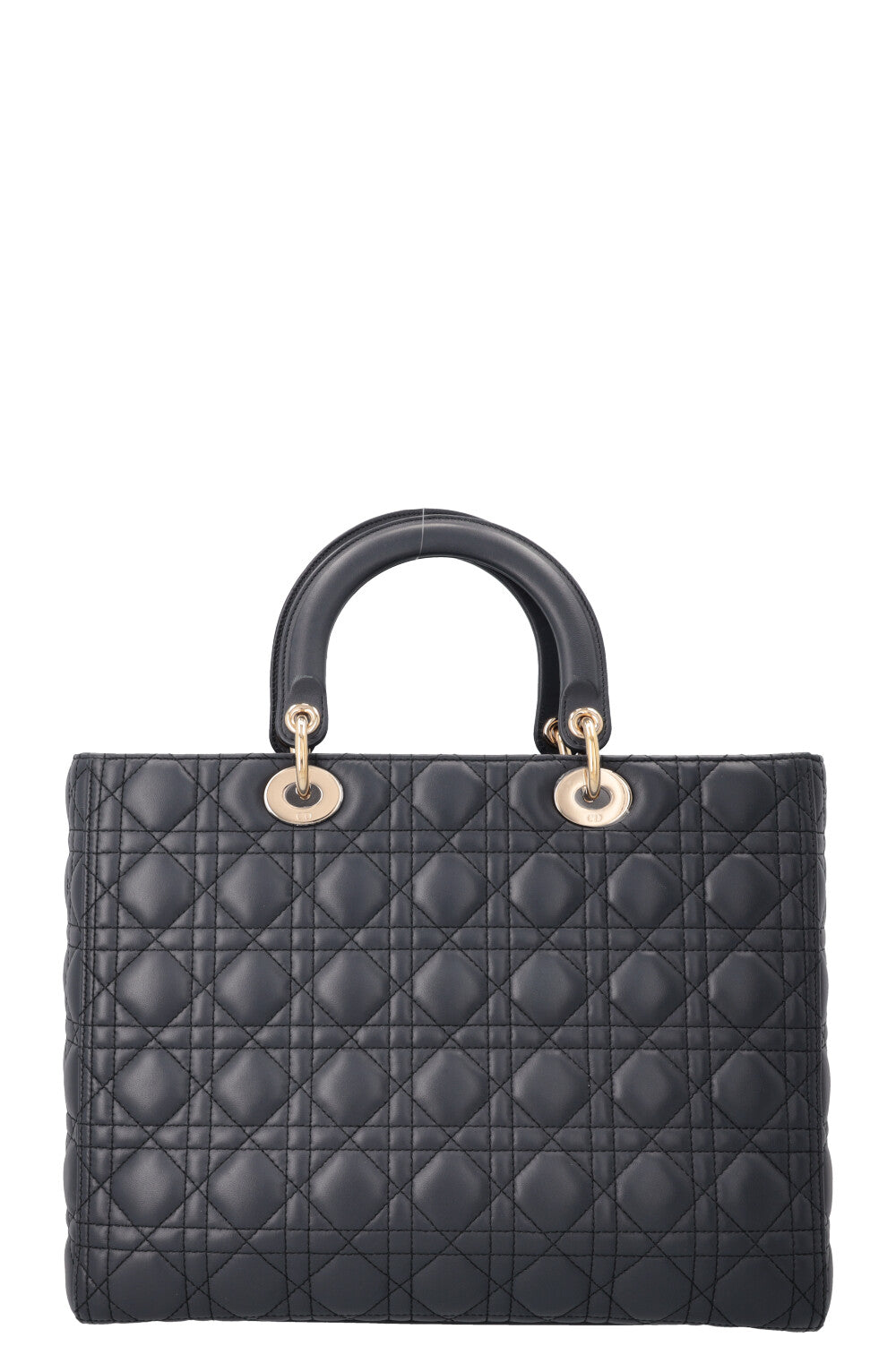 CHRISTIAN DIOR Large Lady Dior Bag Leather Navy