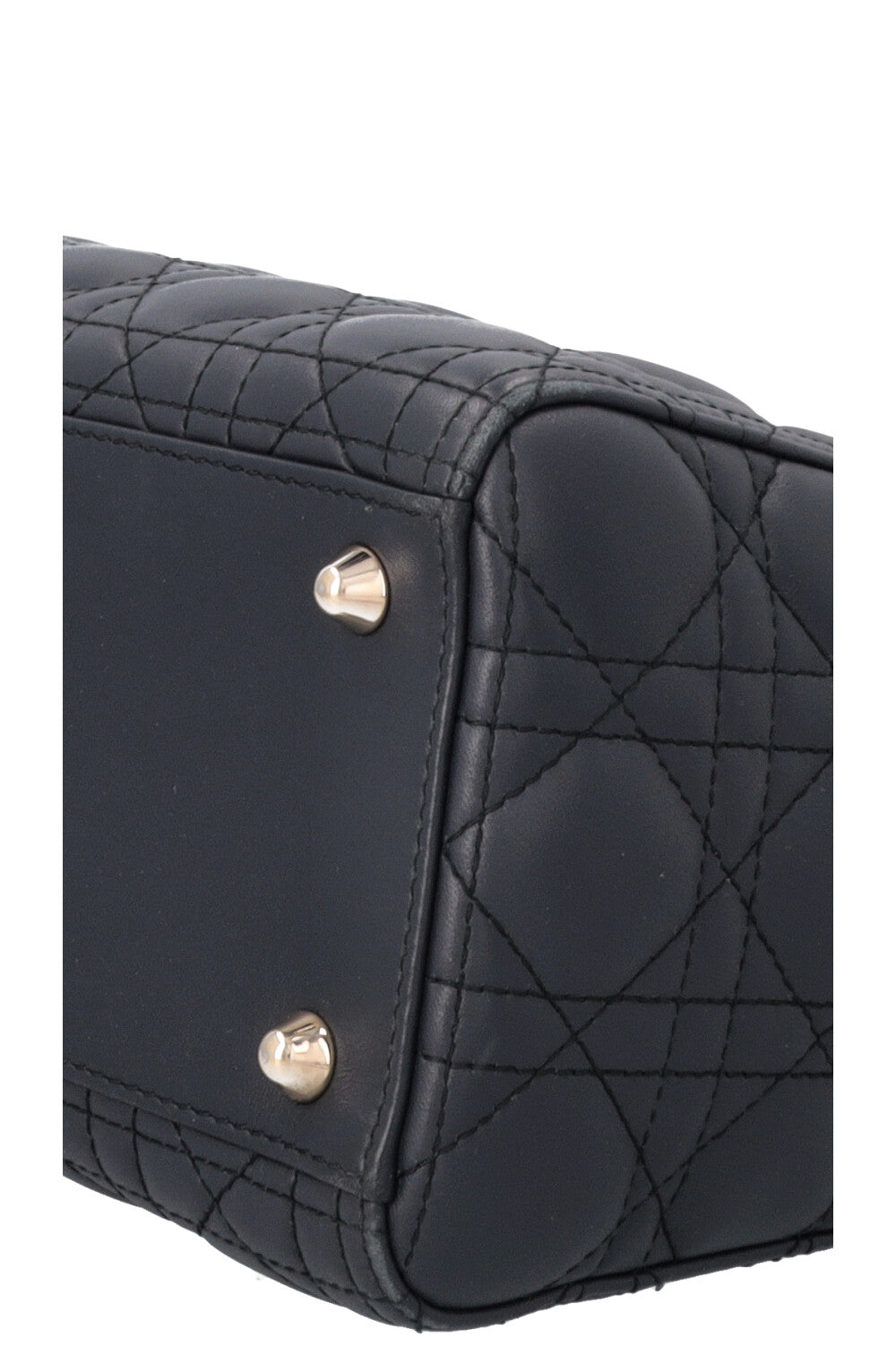 CHRISTIAN DIOR Large Lady Dior Bag Leather Navy