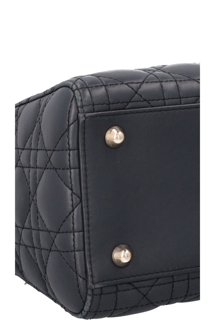 CHRISTIAN DIOR Large Lady Dior Bag Leather Navy