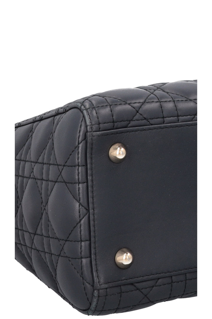 CHRISTIAN DIOR Large Lady Dior Bag Leather Navy