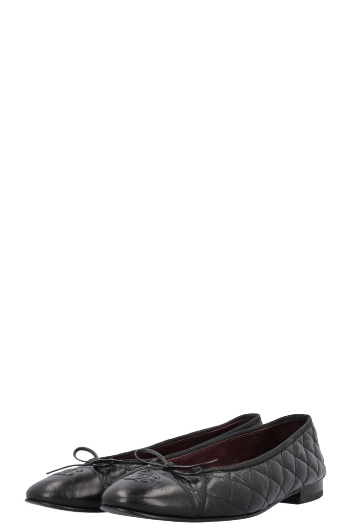 CHANEL Classic Ballet Flats Quilted Black