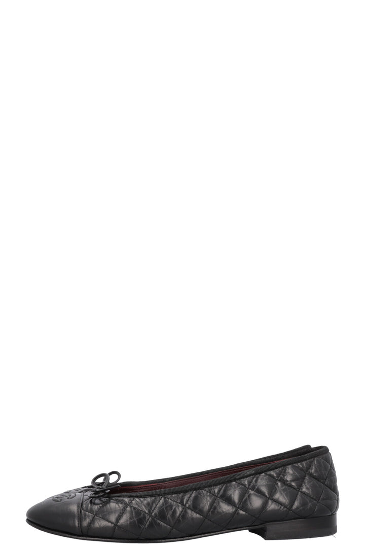 CHANEL Classic Ballet Flats Quilted Black
