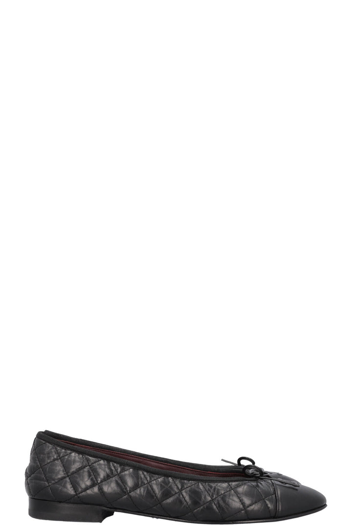 CHANEL Classic Ballet Flats Quilted Black
