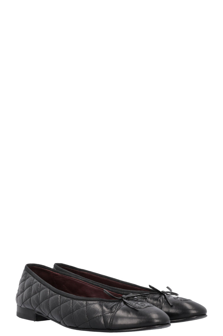 CHANEL Classic Ballet Flats Quilted Black