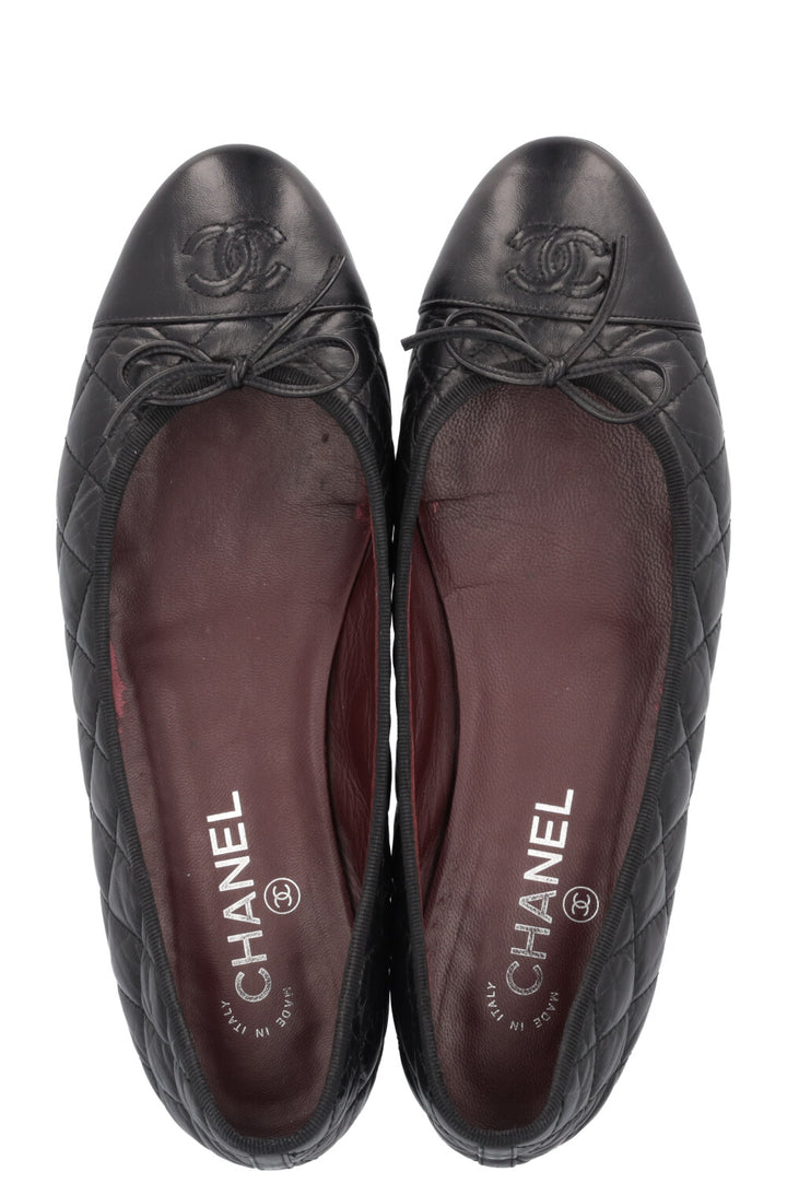 CHANEL Classic Ballet Flats Quilted Black