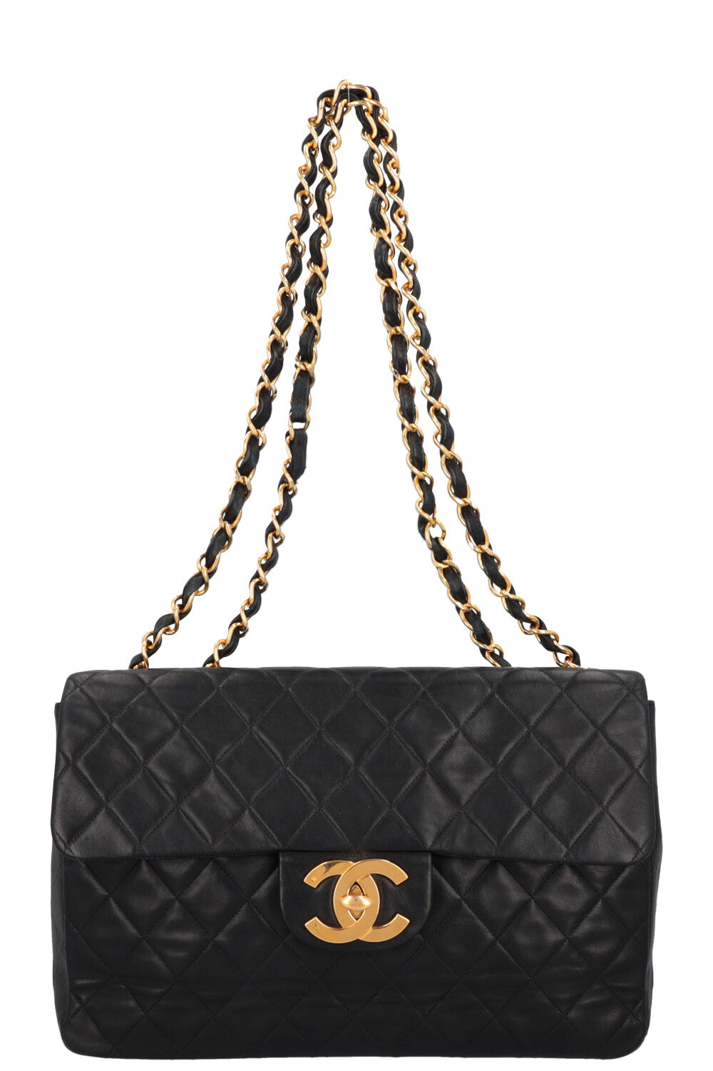 CHANEL Vintage Single Flap Bag Jumbo Black