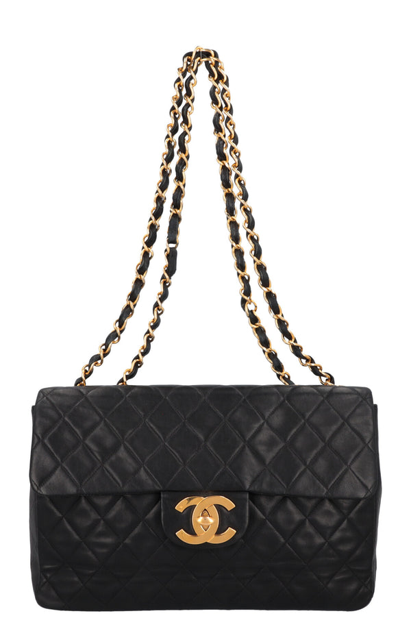 CHANEL Vintage Single Flap Bag Jumbo Black