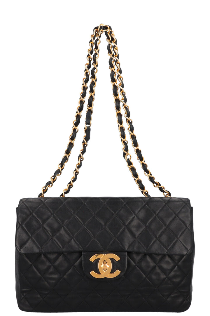 CHANEL Vintage Single Flap Bag Jumbo Black