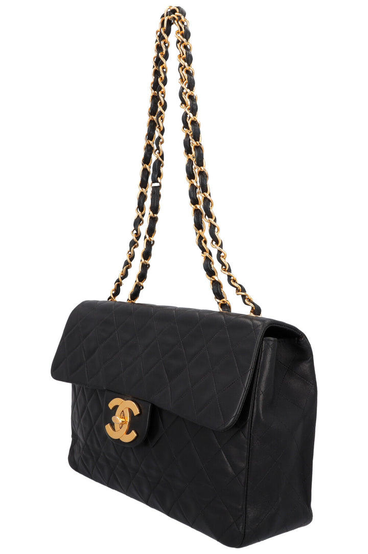 CHANEL Vintage Single Flap Bag Jumbo Black