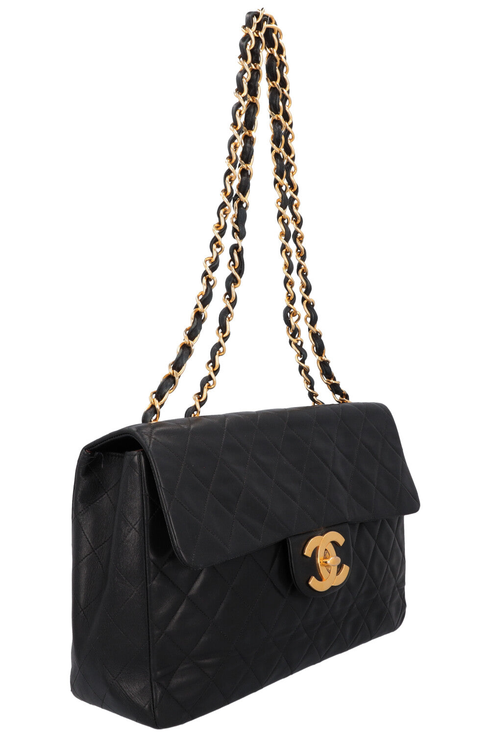 CHANEL Vintage Single Flap Bag Jumbo Black