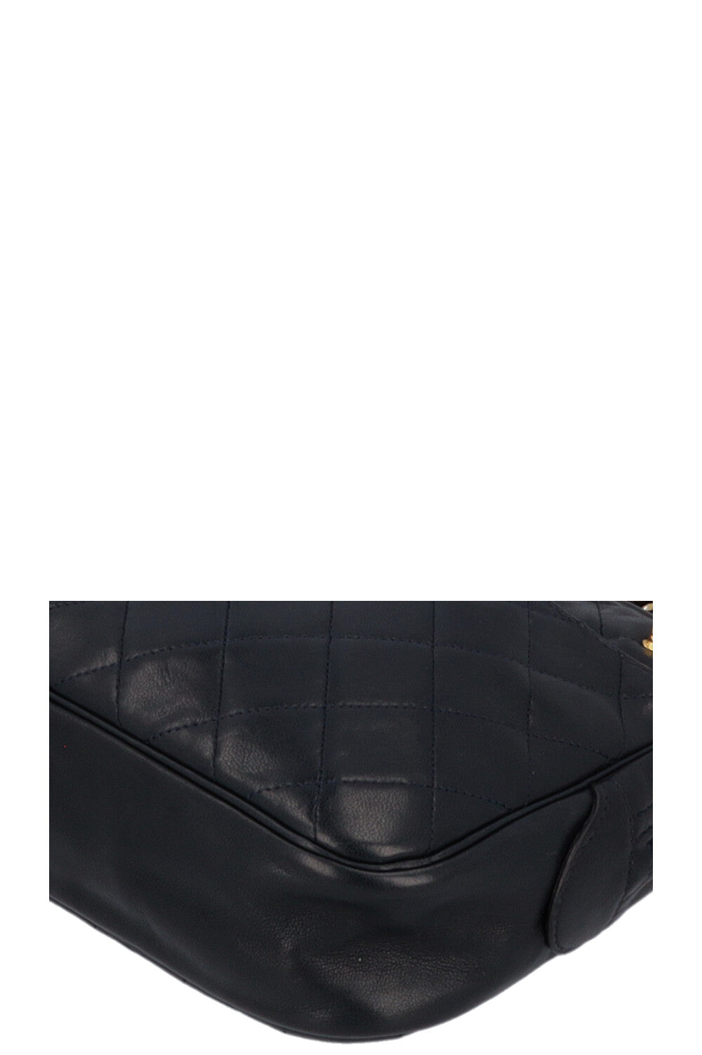 CHANEL Quilted Logo Shoulder Bag Navy
