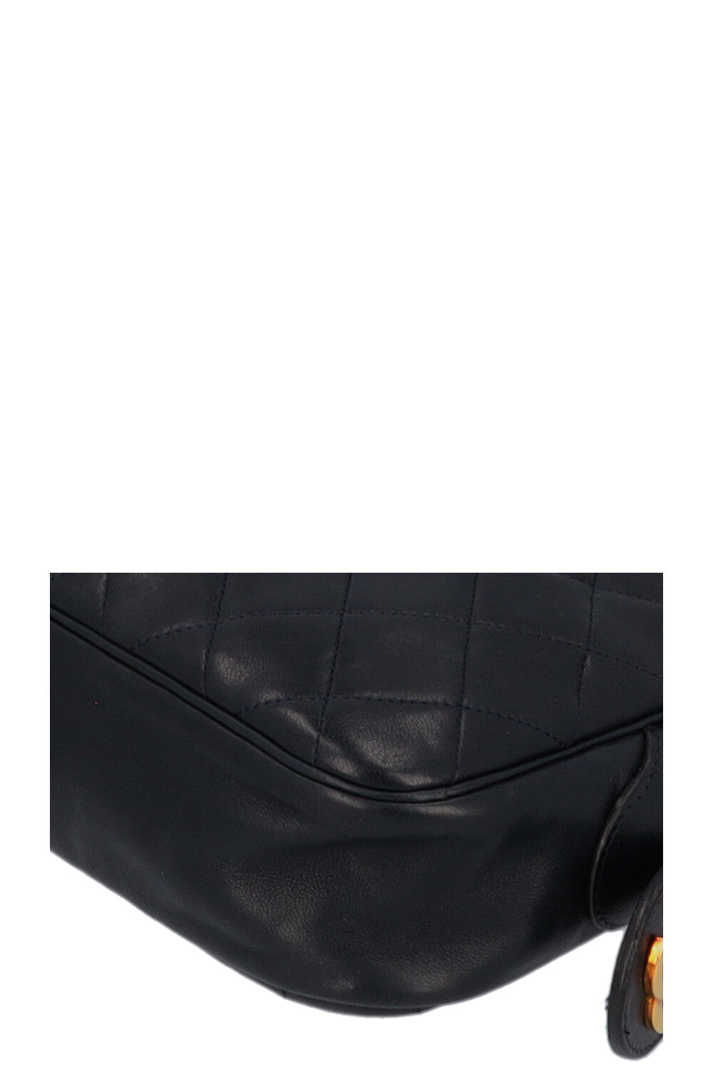CHANEL Quilted Logo Shoulder Bag Navy