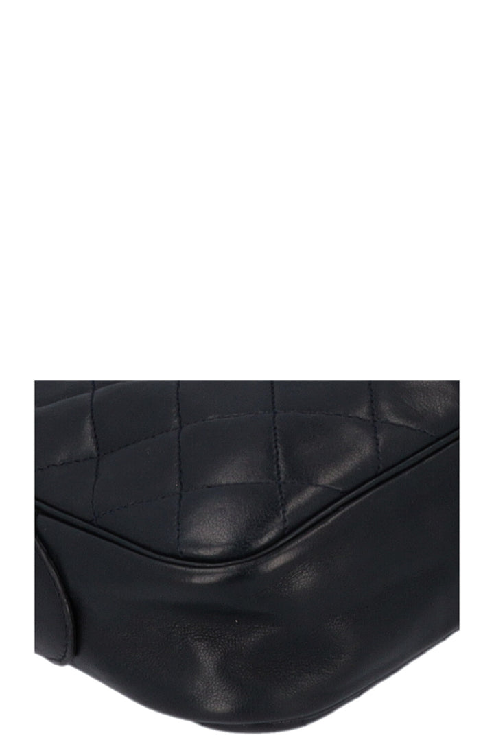 CHANEL Quilted Logo Shoulder Bag Navy