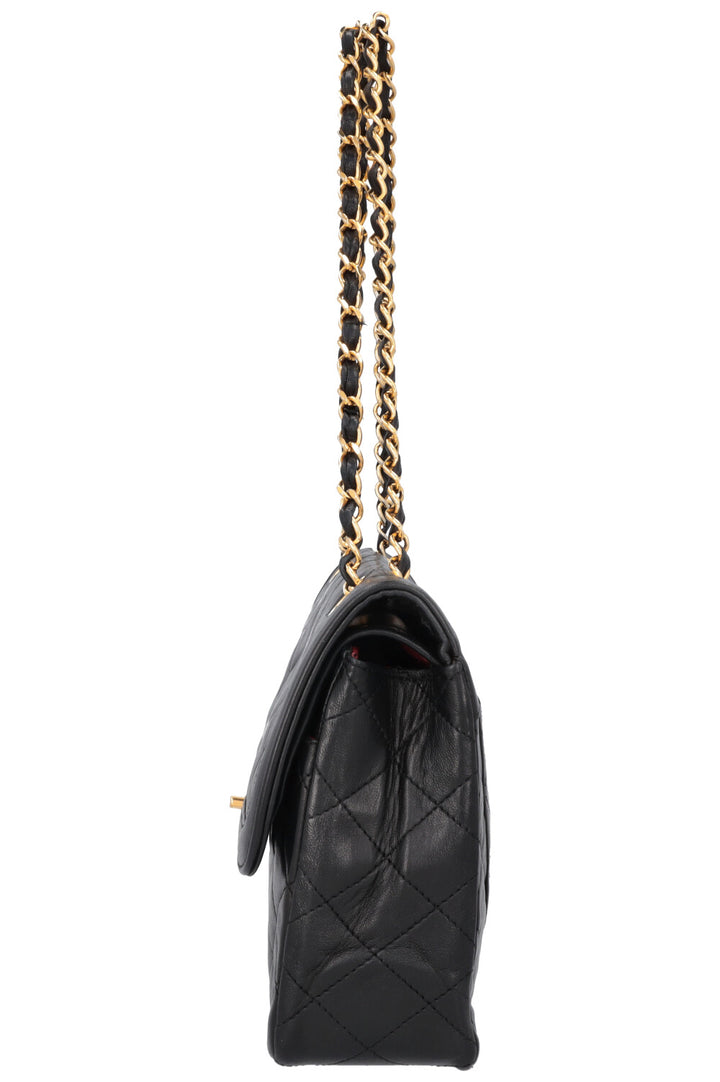 CHANEL Vintage Two Tone Flap Bag Black