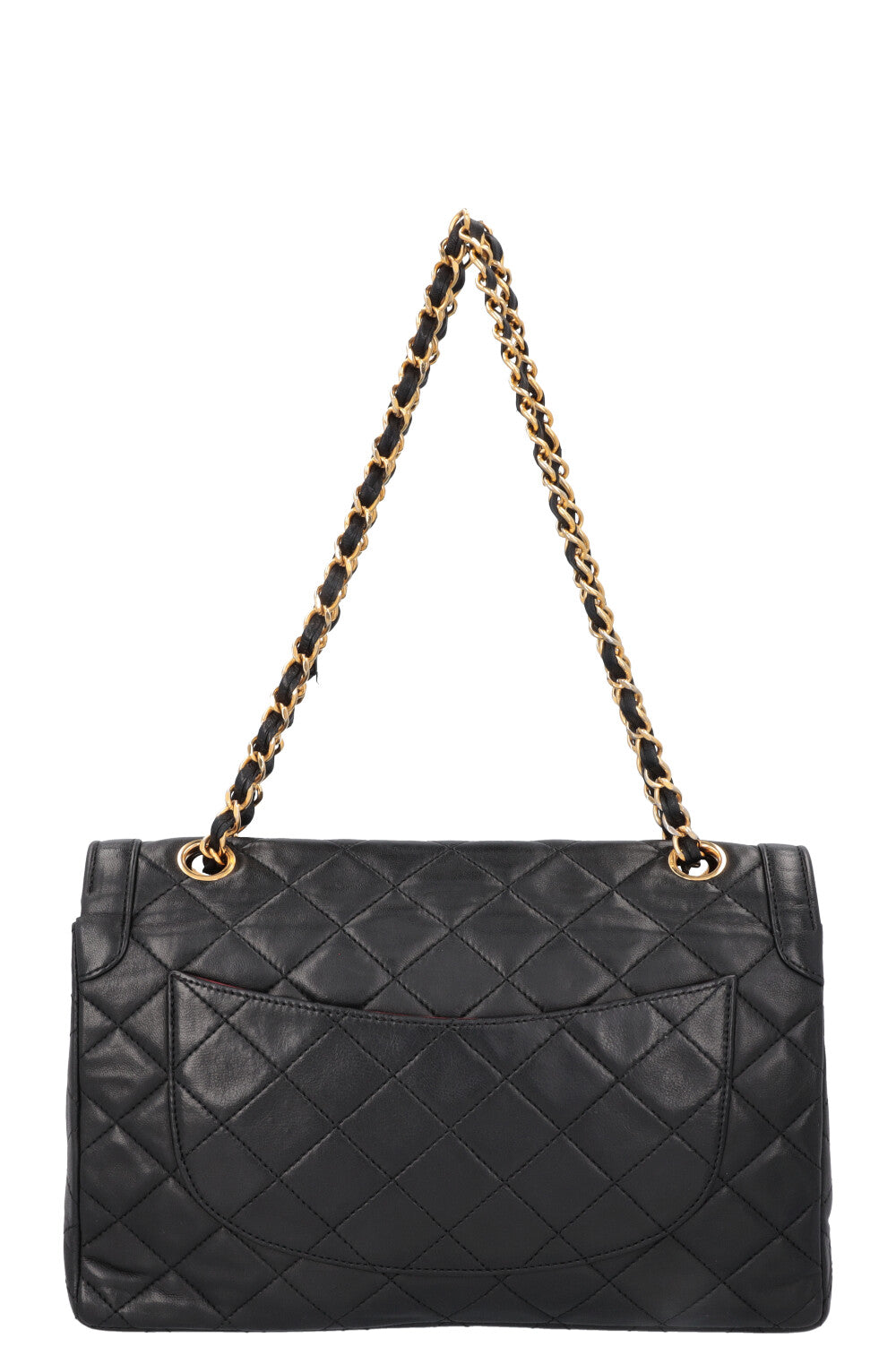 CHANEL Vintage Two Tone Flap Bag Black