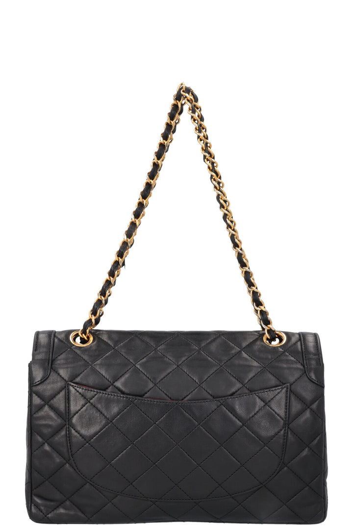 CHANEL Vintage Two Tone Flap Bag Black