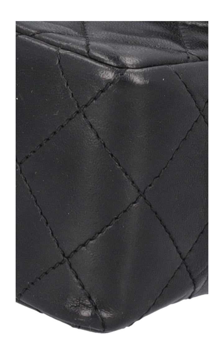 CHANEL Vintage Two Tone Flap Bag Black