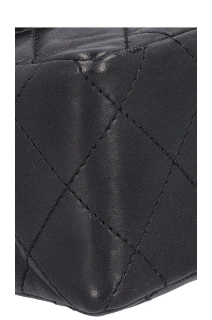 CHANEL Vintage Two Tone Flap Bag Black
