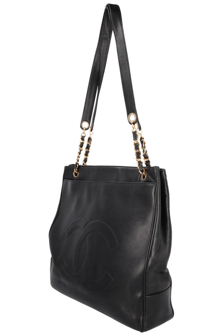 CHANEL Tote Bag Caviar Black