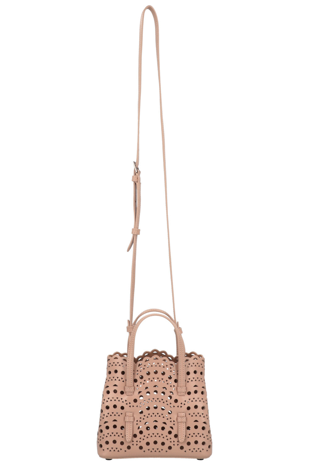 ALAÏA Mina 16 Bag Vienne Wave Calfskin Nude