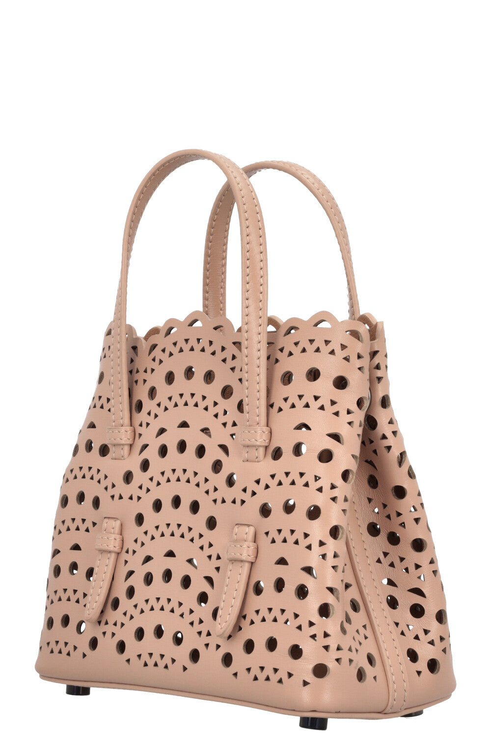 ALAÏA Mina 16 Bag Vienne Wave Calfskin Nude