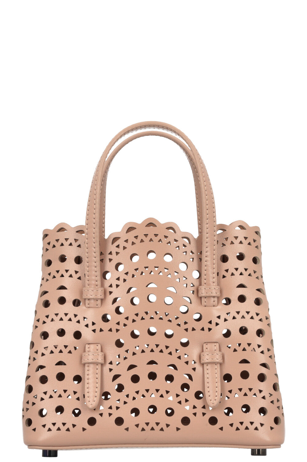 ALAÏA Mina 16 Bag Vienne Wave Calfskin Nude