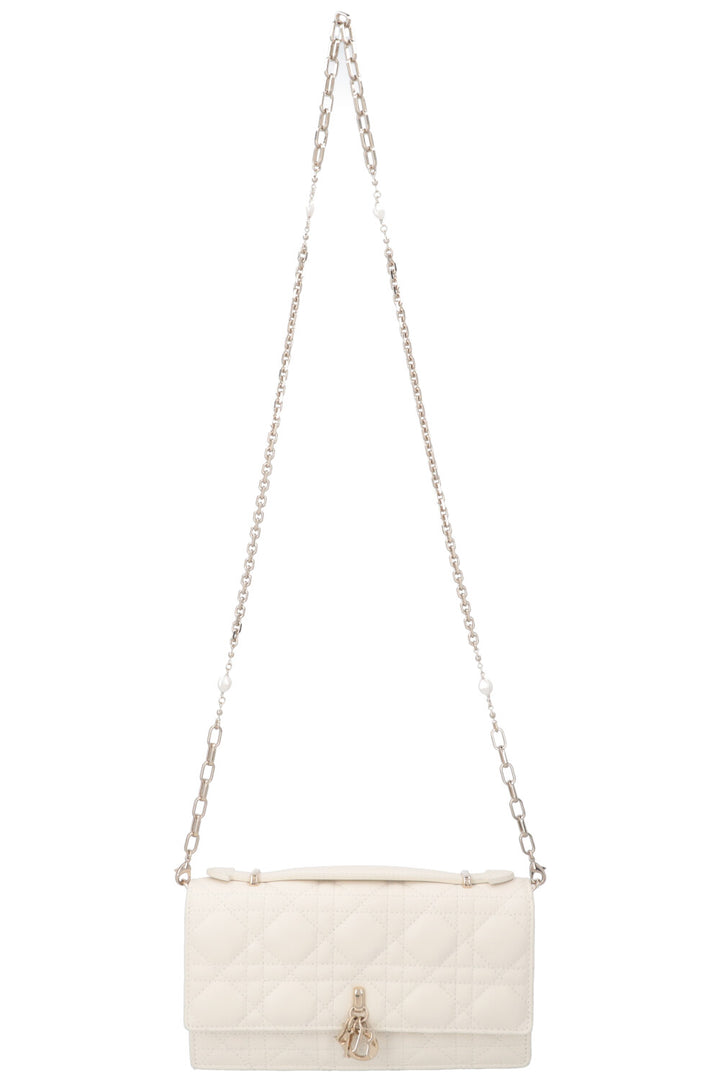 CHRISTIAN DIOR My Dior Top Handle Bag Cannage White Leather
