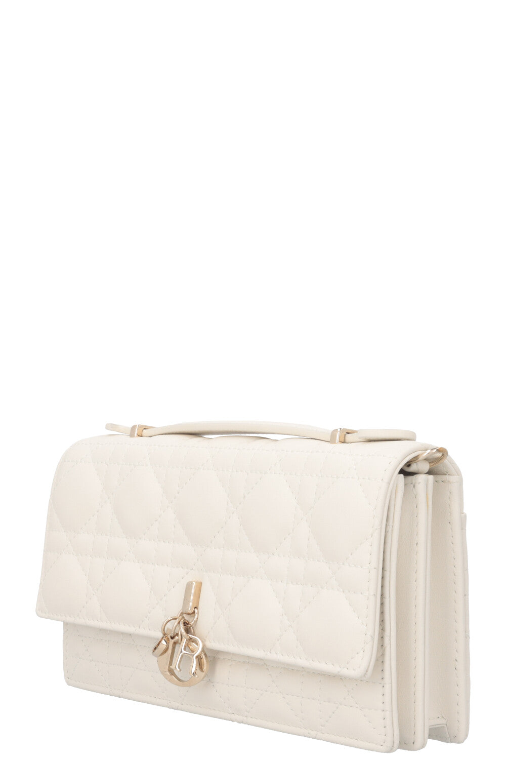 CHRISTIAN DIOR My Dior Top Handle Bag Cannage White Leather