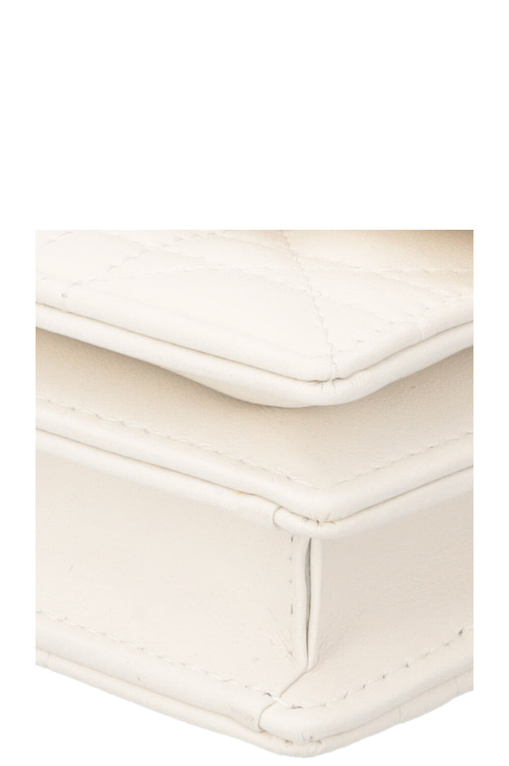 CHRISTIAN DIOR My Dior Top Handle Bag Cannage White Leather