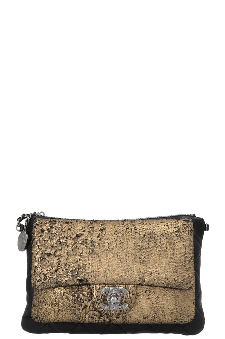 CHANEL Mineral Nights Clutch With Chain Black Gold